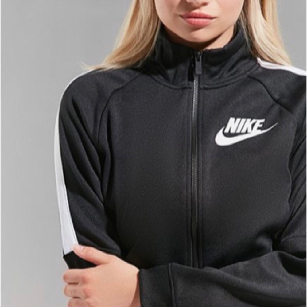 Nike Track Jacket Vintage Y2K FitDry Athletic Zip Black White Stripe Size Small